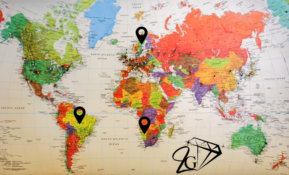 Carte des gisements de Trolléite dans le monde